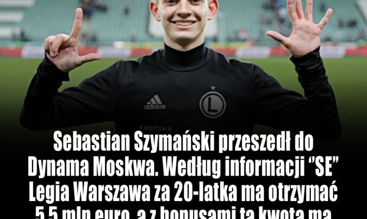 TYLE Legia ma zarobić na transferze Szymańskiego!